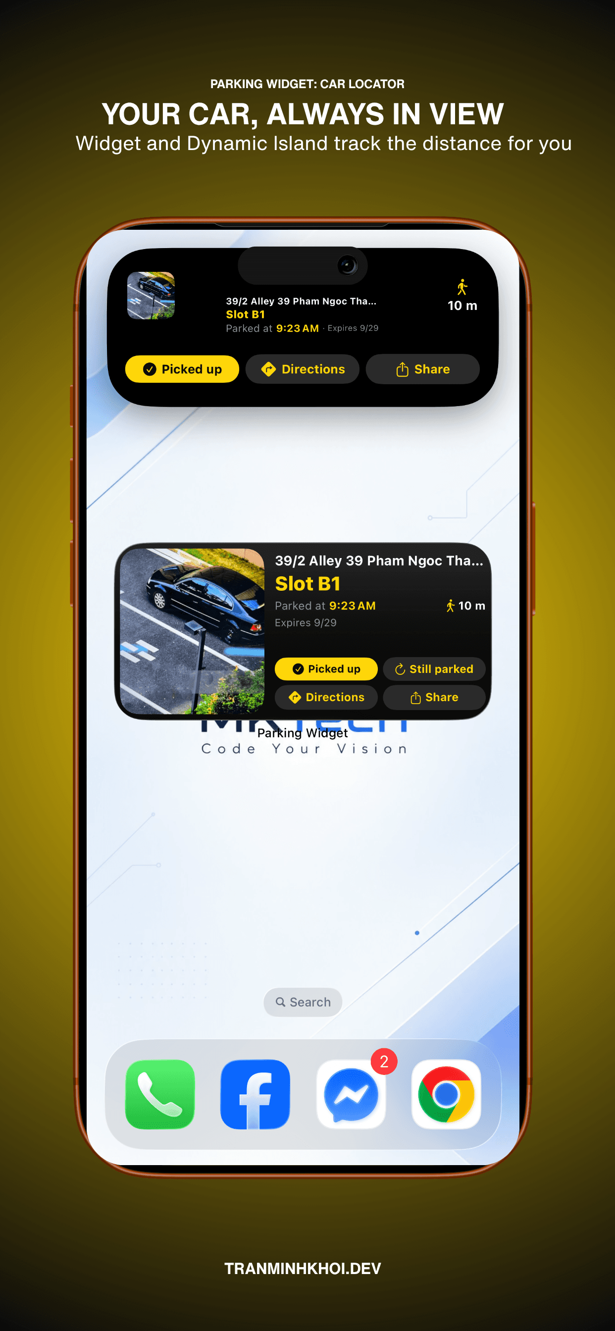 Widget and Dynamic Island track the distance