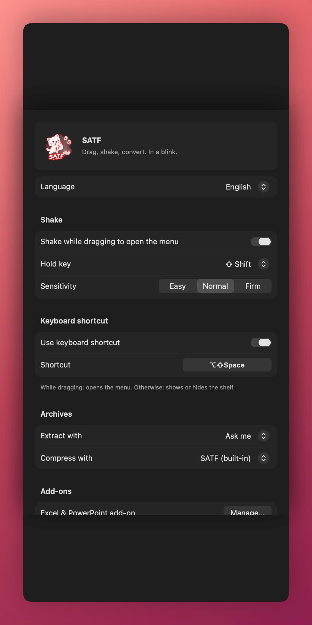 SATF settings